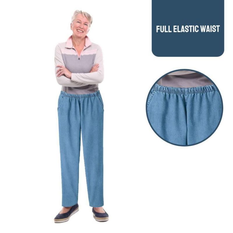 PANTALONES EOM Chambray M Cintura Elástica y Bolsillos Laterales