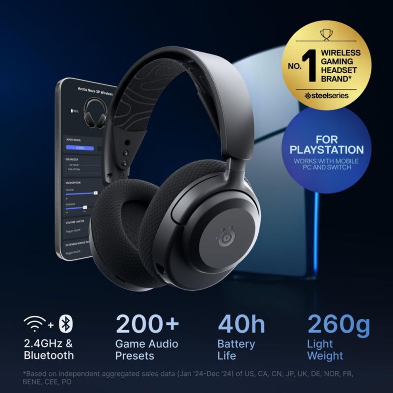 Auriculares Gaming SteelSeries Arctis Nova 3P Wireless 40 h