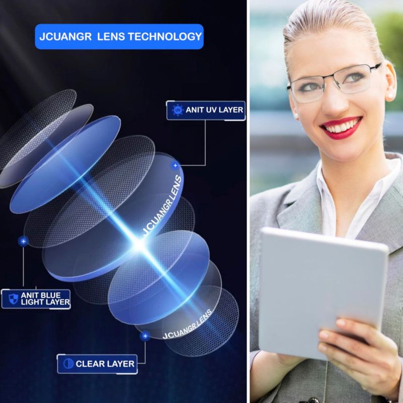 Lentes Correctivos JCUANGR de Media Montura con Filtro de Luz Azul