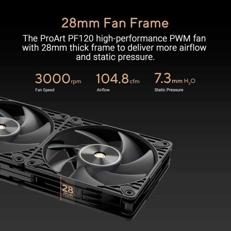 Ventilador ASUS ProArt PF120 120 mm 3000 RPM PWM con conexión en cadena
