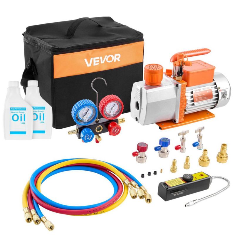 Kit de bomba de vacío HVAC VEVOR 7 CFM 3/4 HP de dos etapas