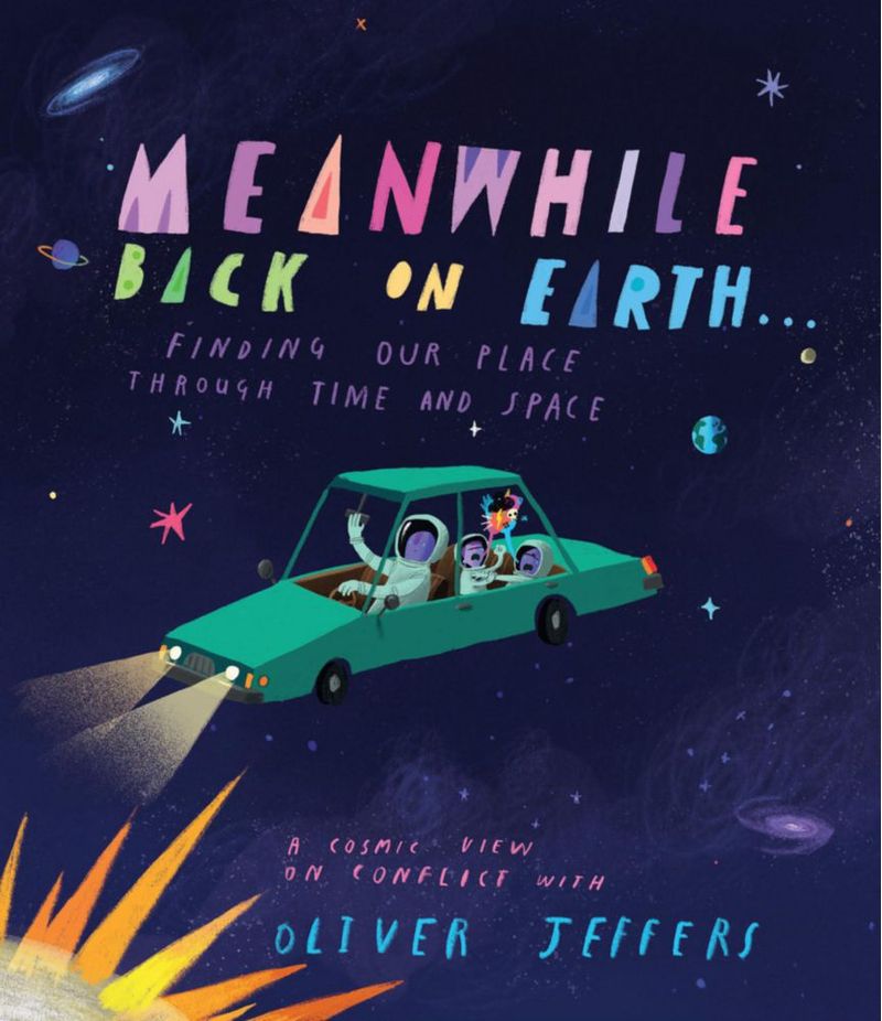 Libro Philomel Books – Mientras tanto de vuelta a la Tierra...: Encontrando nuestro lugar a través del tiempo y el espacio