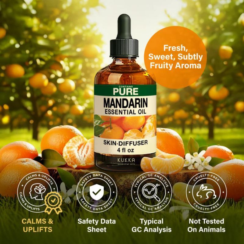 Aceite esencial KUKKA Mandarina 118 ml para piel y difusor