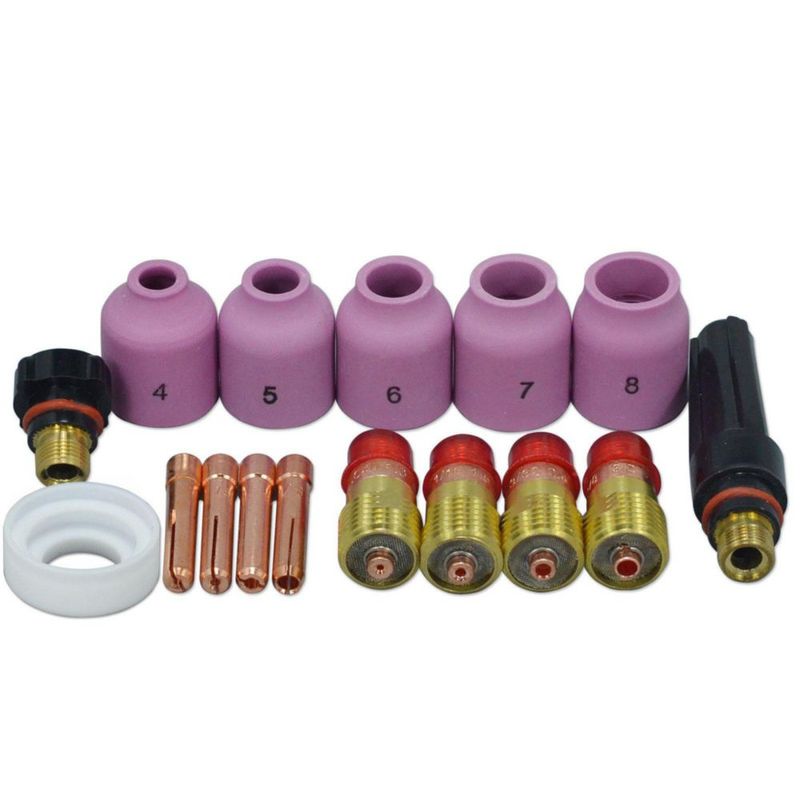 Kit de lentes de gas RIVERWELD 17GL 10N 53N 16 piezas