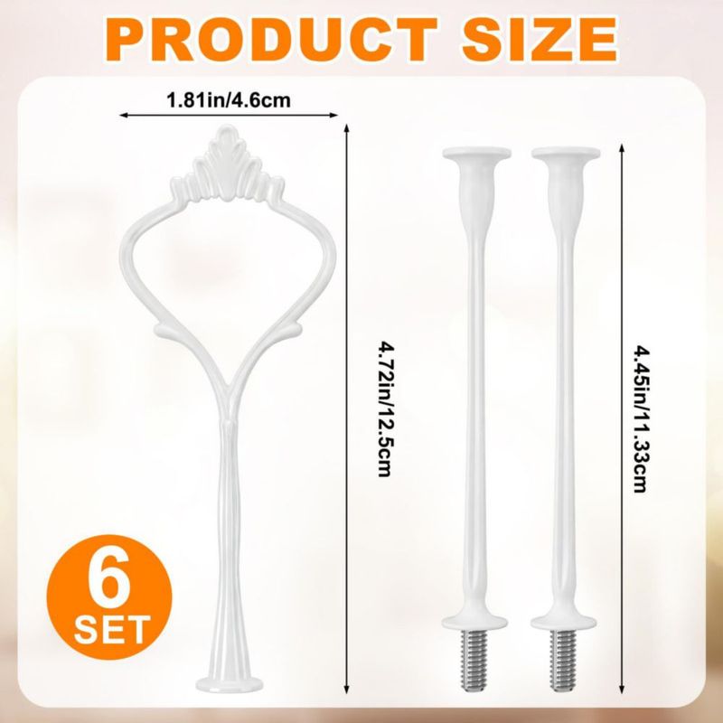 Soporte para Pasteles Patelai 6 Juegos Blanco de 3 Niveles - Kit de Accesorios