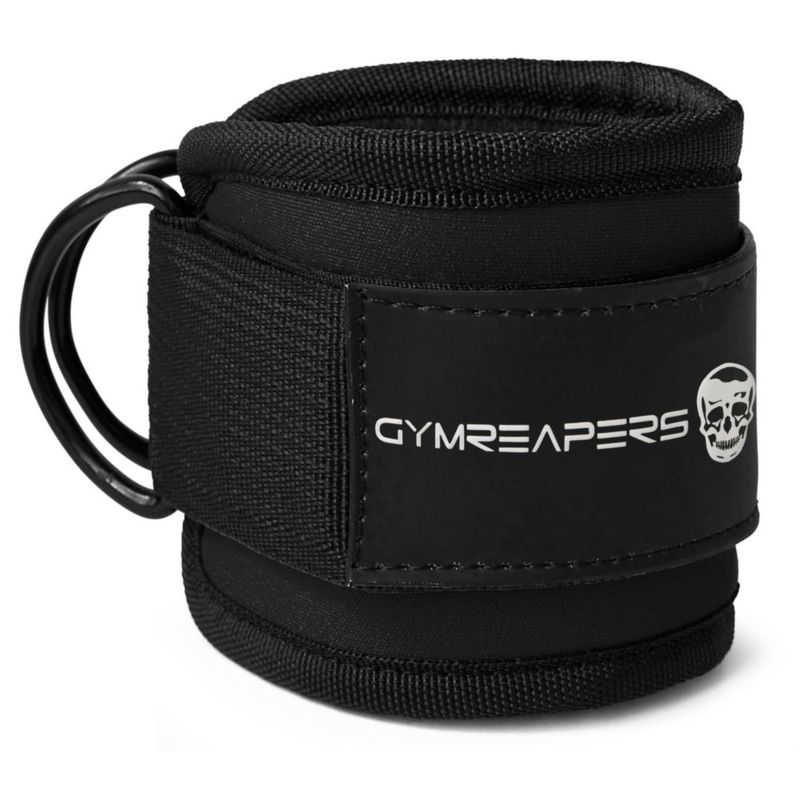 Correa de tobillo Gymreapers ajustable con acolchado de neopreno negro