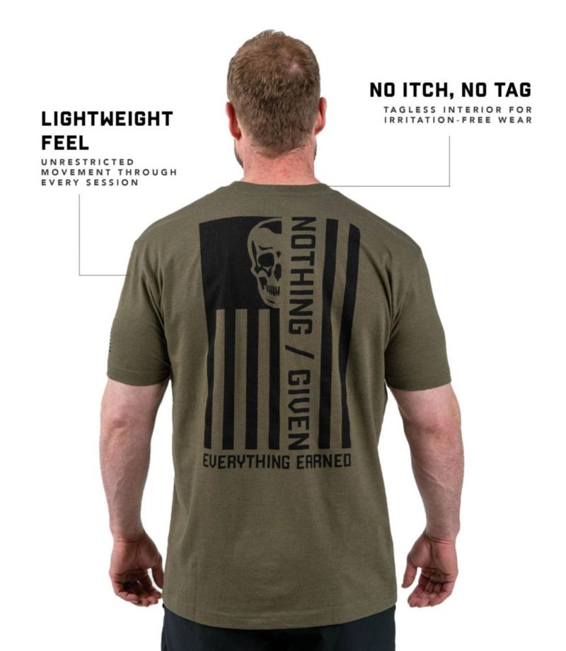 Camiseta Gymreapers Valor de secado rápido verde militar
