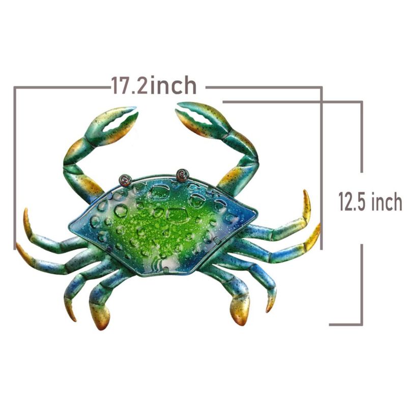 Arte de Pared JOYBEE Cangrejo de Metal Azul Verde 44 cm Decoración