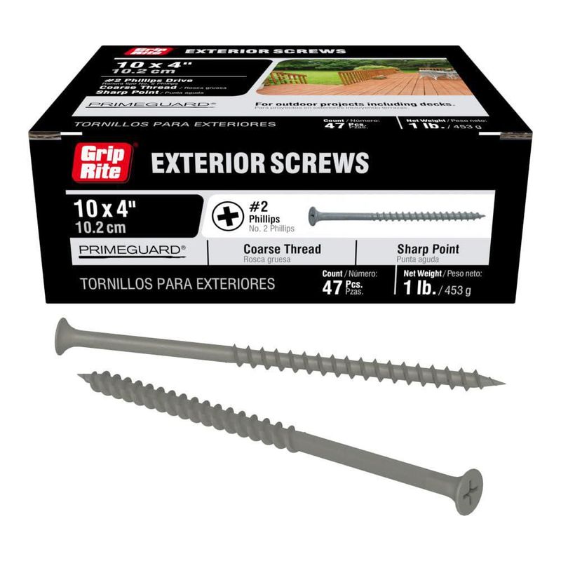 Tornillos de cubierta Grip-Rite PTN4S1 PG10 rosca gruesa de 102 cm
