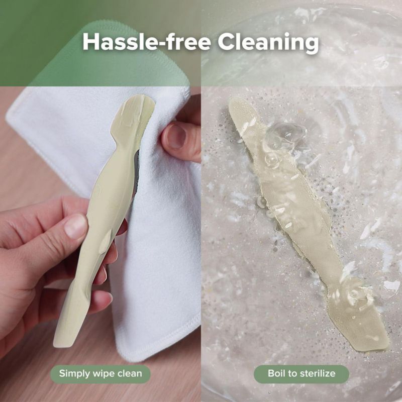 Espátula de silicona beige haakaa para pañales con estuche