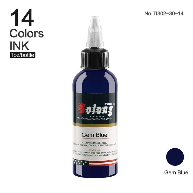 Tinta para Tatuaje Solong Tattoo 30 ml - Set de 14 Colores