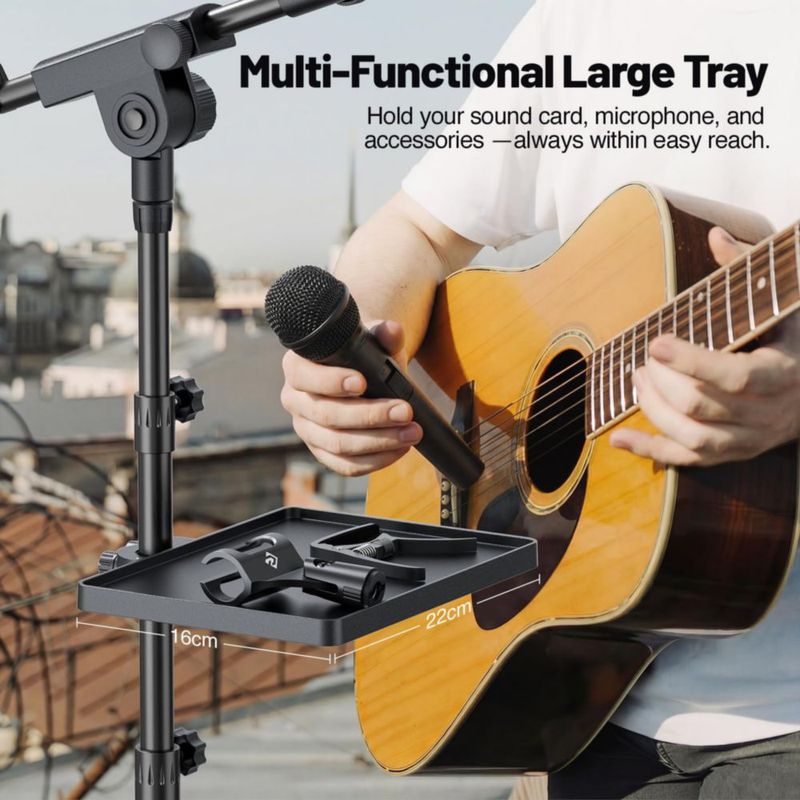 Soporte para micrófono Phenyx Pro MA-S1 con bandeja de 22 x 16 cm