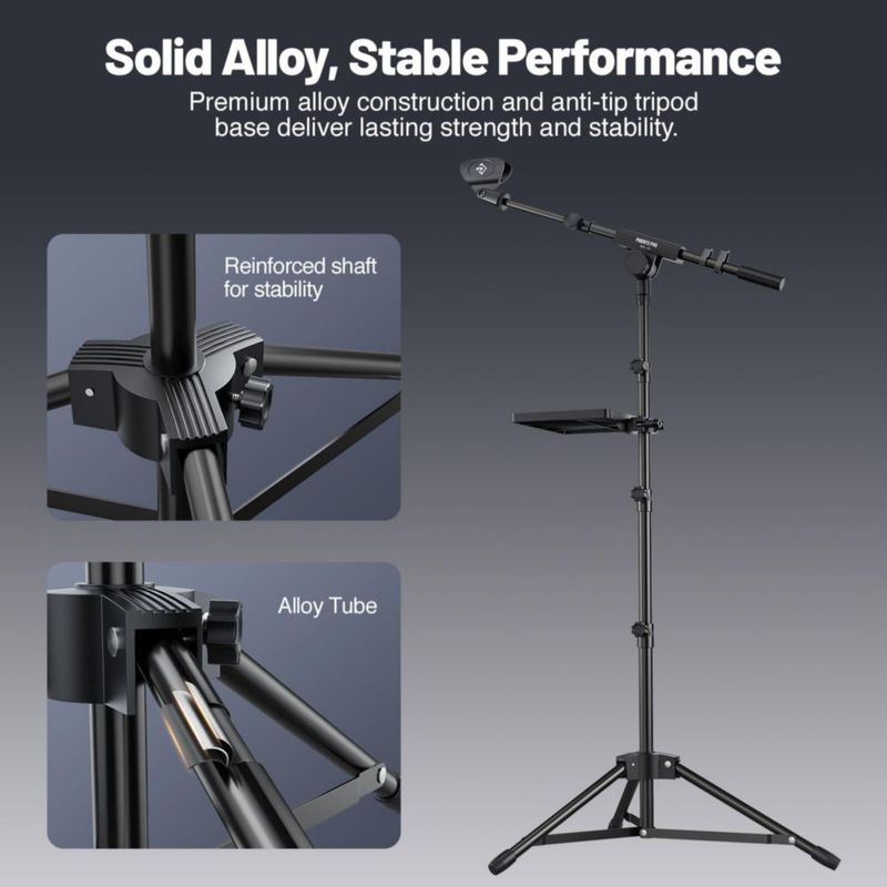 Soporte para micrófono Phenyx Pro MA-S1 con bandeja de 22 x 16 cm
