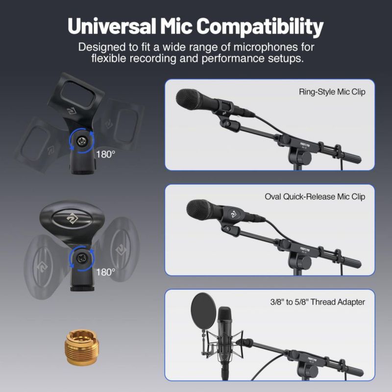 Soporte para micrófono Phenyx Pro MA-S1 con bandeja de 22 x 16 cm