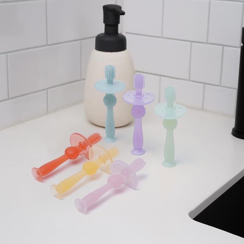 Cepillo de dientes Haakaa de silicona para bebé 6 meses+ Mist Blue