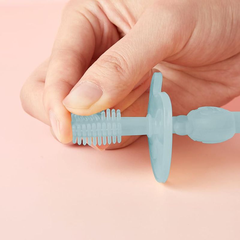 Cepillo de dientes Haakaa de silicona para bebé 6 meses+ Mist Blue