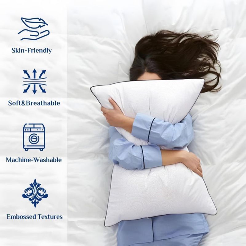 Almohadas JOLLYVOGUE tamaño King 50 x 91 cm paquete de 2 suaves y con soporte