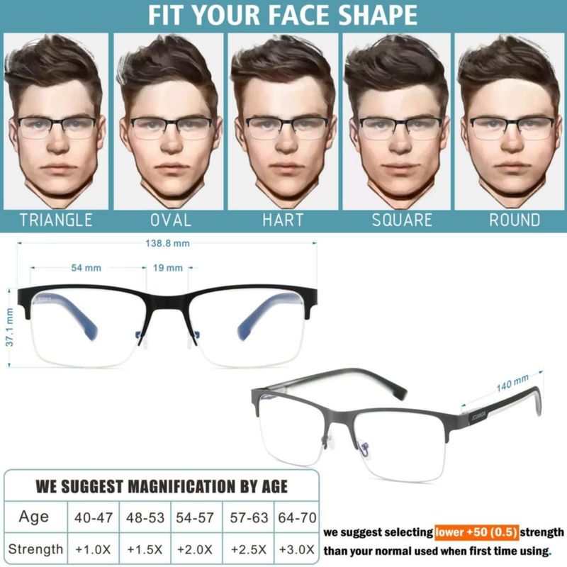 Gafas de Lectura Bifocales JCUANGR con Protección Antiluz Azul +1.5