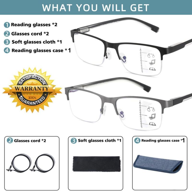 Gafas de Lectura Bifocales JCUANGR con Protección Antiluz Azul +1.5