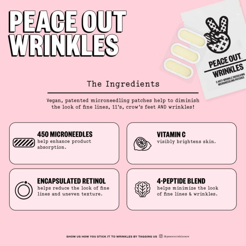 Parches de microneedling antiarrugas PEACE OUT con retinol y vitamina C
