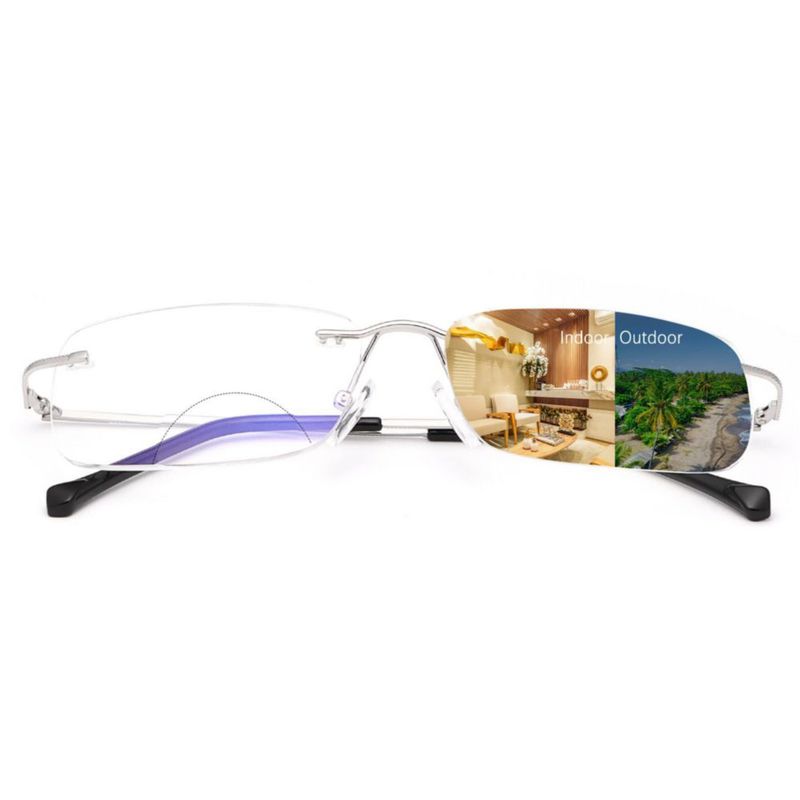 K.LAVER Gafas de Lectura Bifocales Sin Montura Fotocromáticas UV400