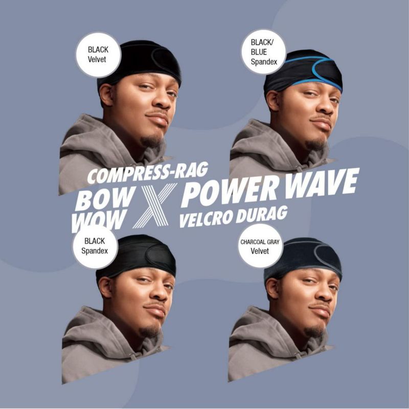 Durag Red by Kiss Bow Wow X Power Wave de spandex negro