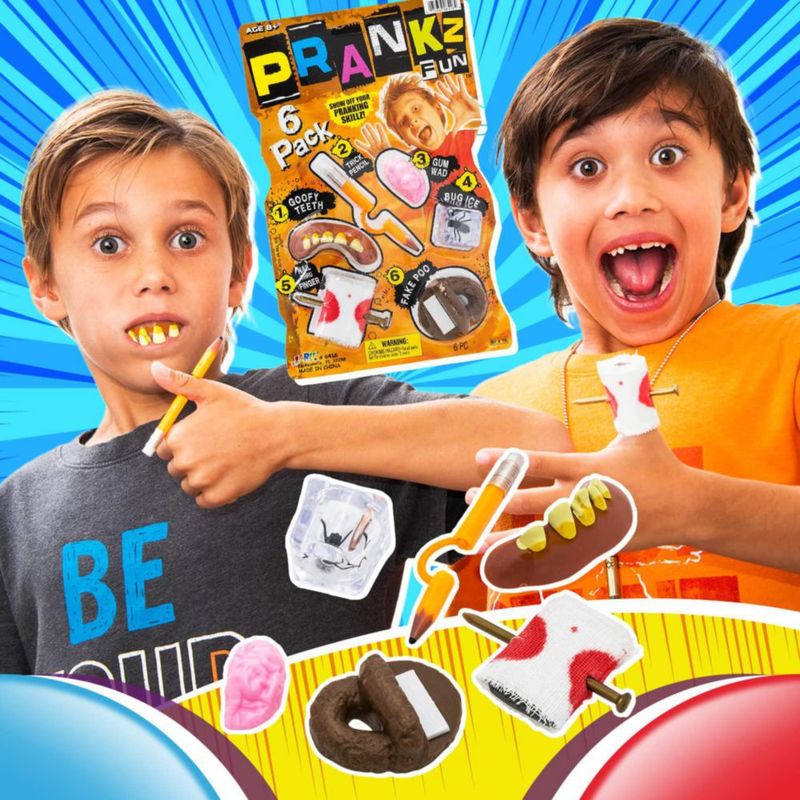 Kit de Bromas JA-RU para Niños 2 Juegos 6 Juguetes de Broma Cada Uno