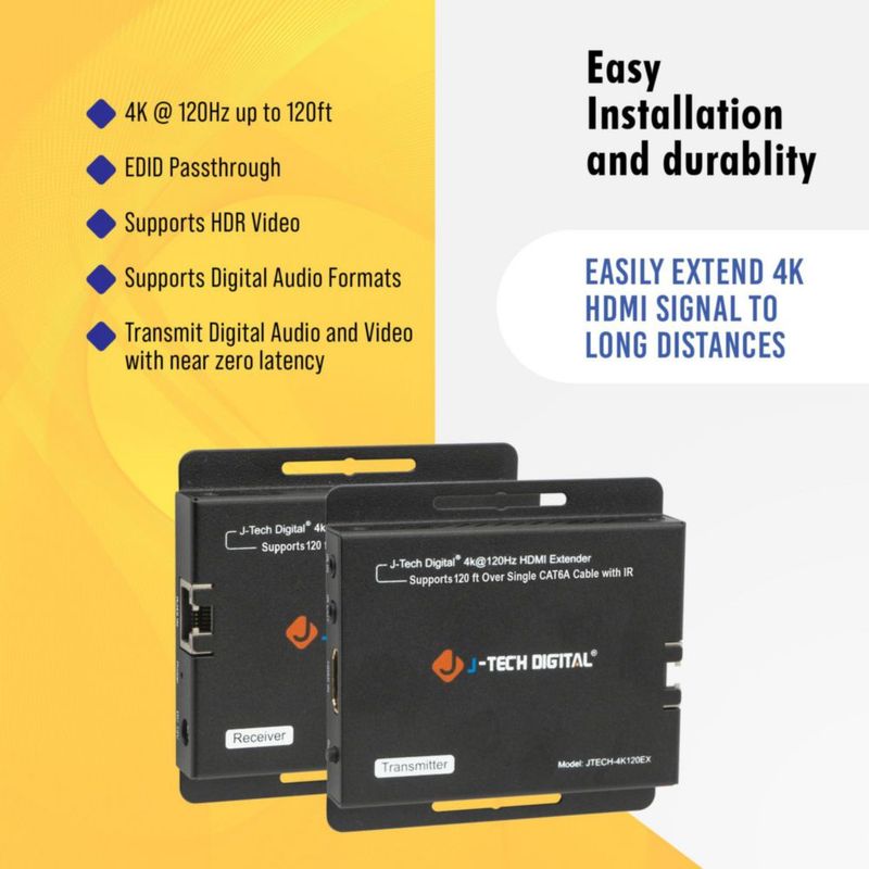Extensor HDMI J-Tech Digital JTECH-4K120EX 4K 120 Hz 37 m