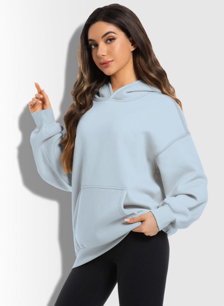 Buzo Oversized Kims Cosiart Azul Claro con Capucha