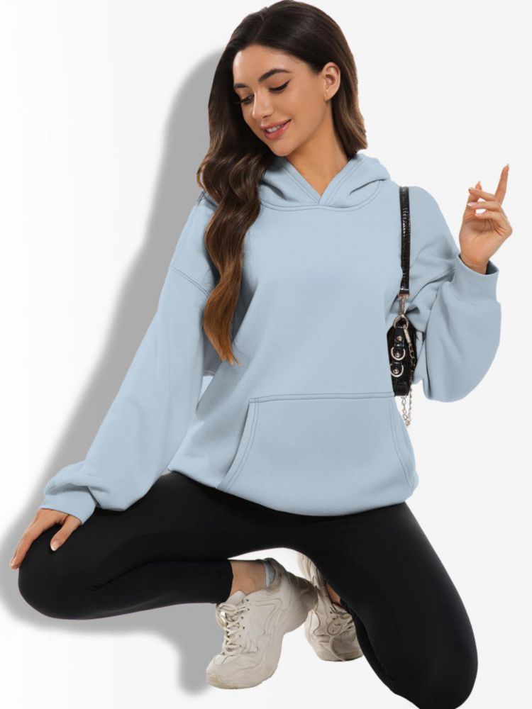Buzo Oversized Kims Cosiart Azul Claro con Capucha