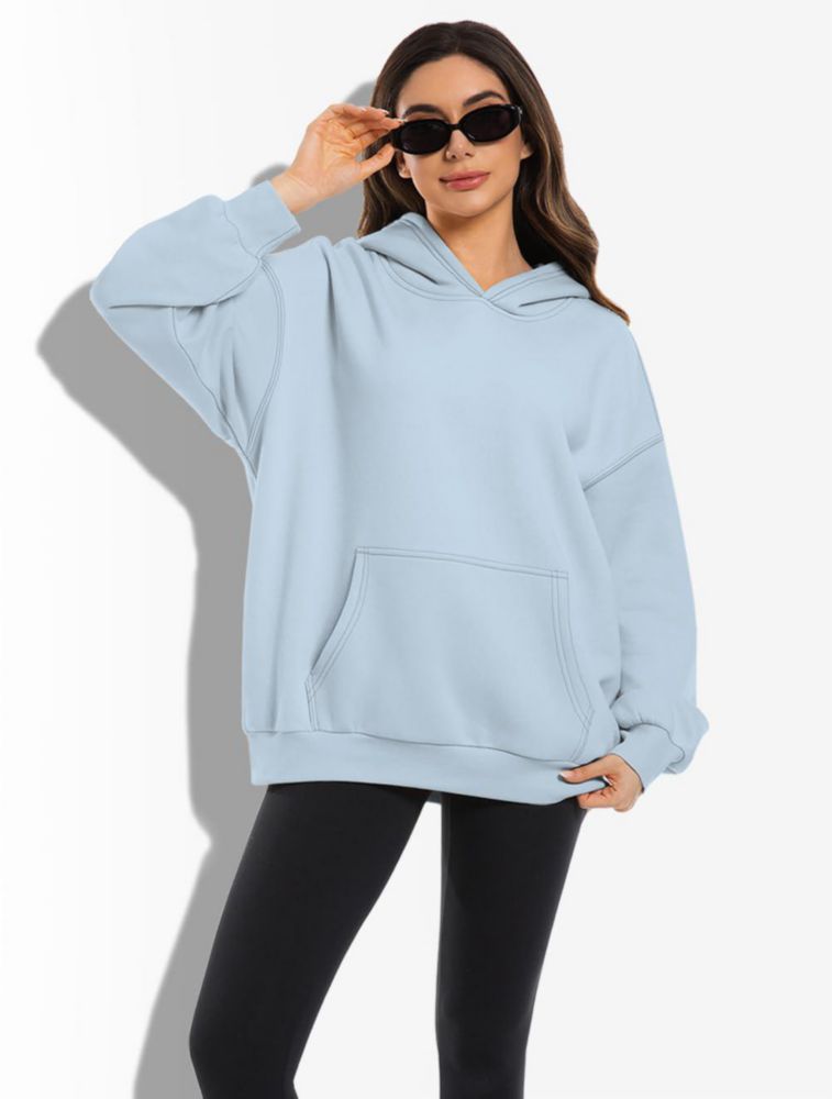 Buzo Oversized Kims Cosiart Azul Claro con Capucha