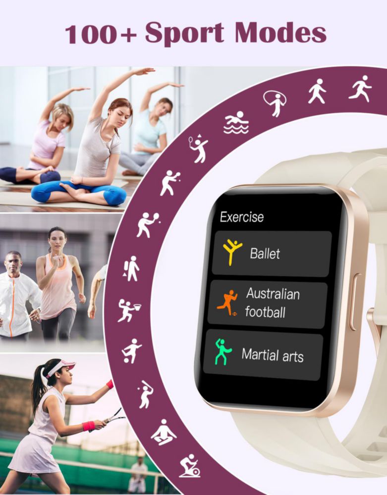 Reloj inteligente RUIMEN D1 para mujeres y hombres con pantalla HD y frecuencia cardíaca
