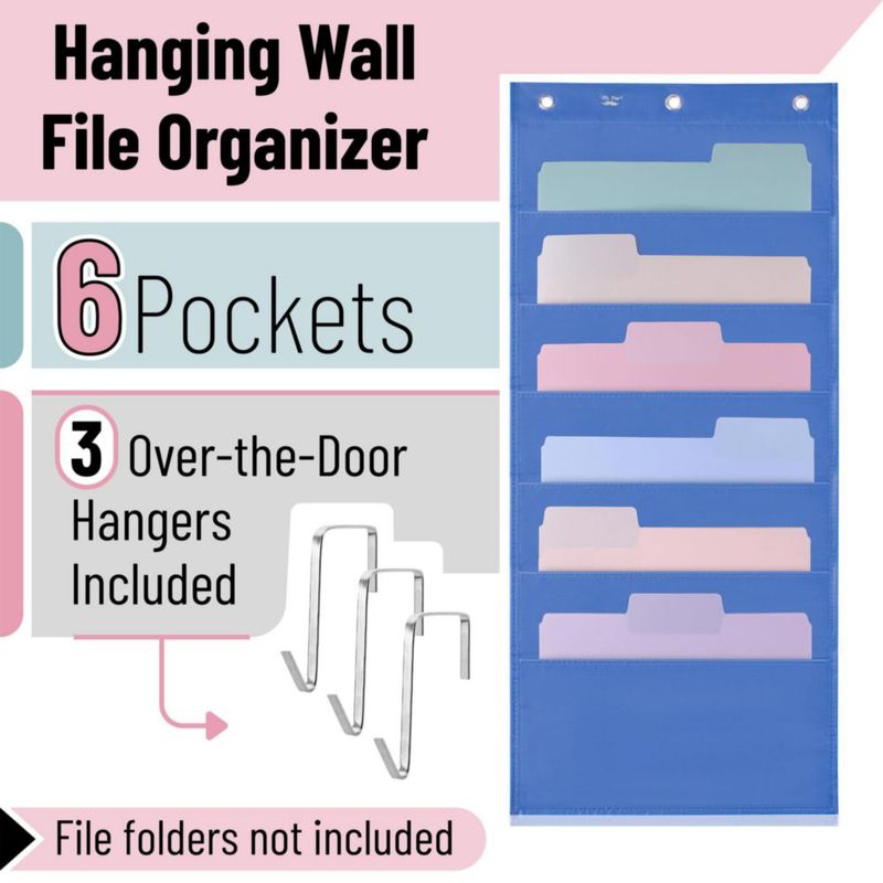 Organizador de archivos colgante Mr. Pen de 6 bolsillos – azul