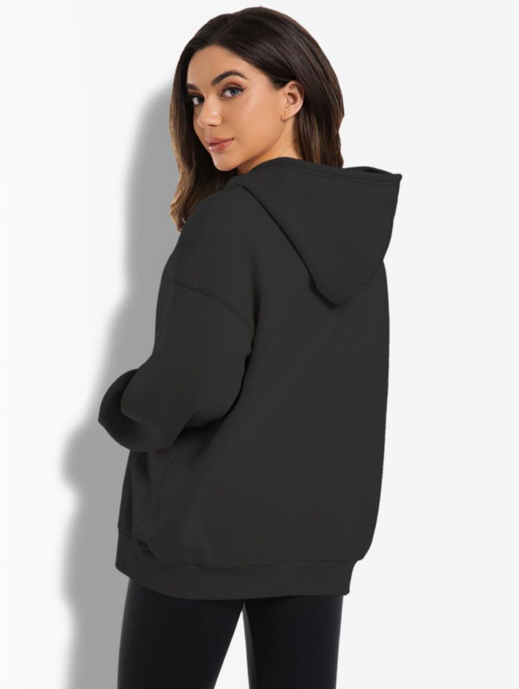 Sudadera con capucha oversize negra para mujer kims cosiart