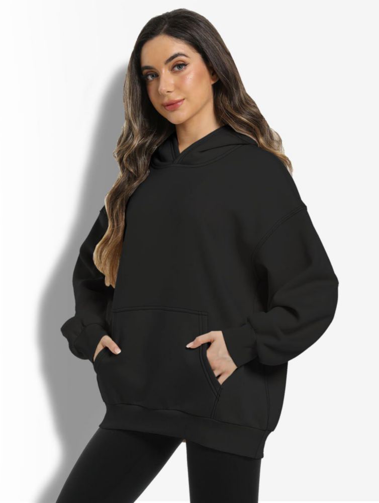 Sudadera con capucha oversize negra para mujer kims cosiart