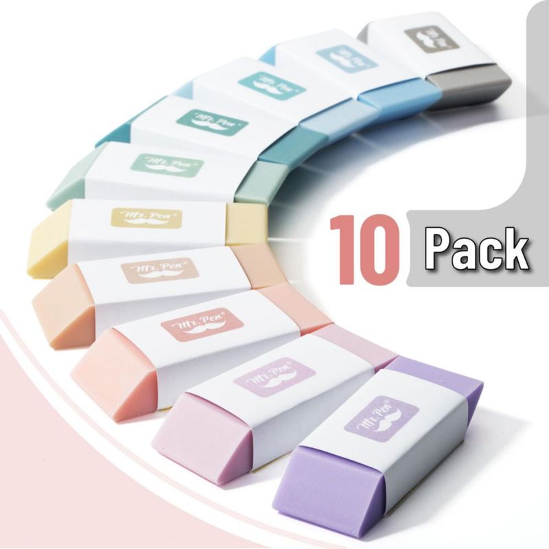 Goma de borrar Mr. Pen - Pack de 10 colores Morandi
