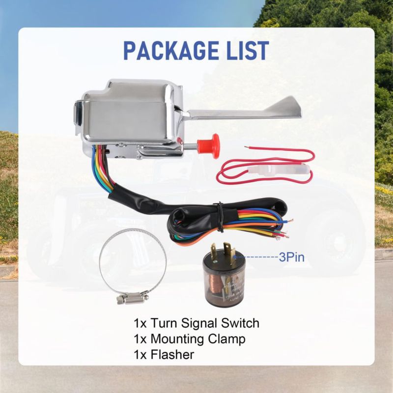 Interruptor de señal de giro JDMSPEED 12V universal cromado