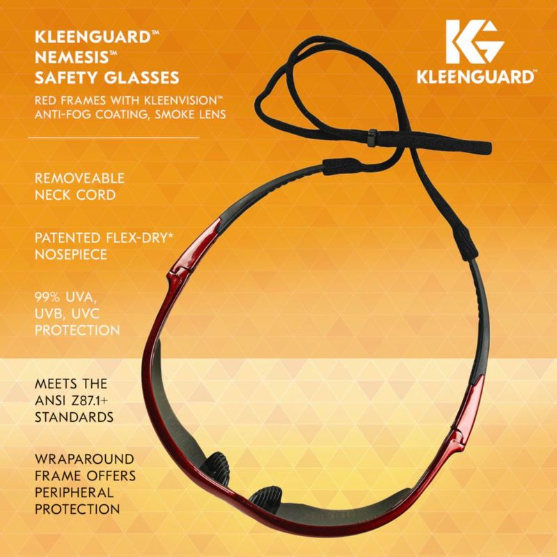 Lentes de seguridad KLEENGUARD V30 Nemesis color humo antiempañantes 12 pares