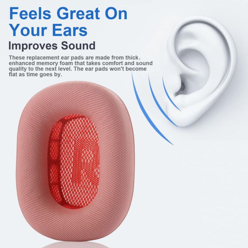 Almohadillas para AirPods Max Miruchertter rosa espuma viscoelástica