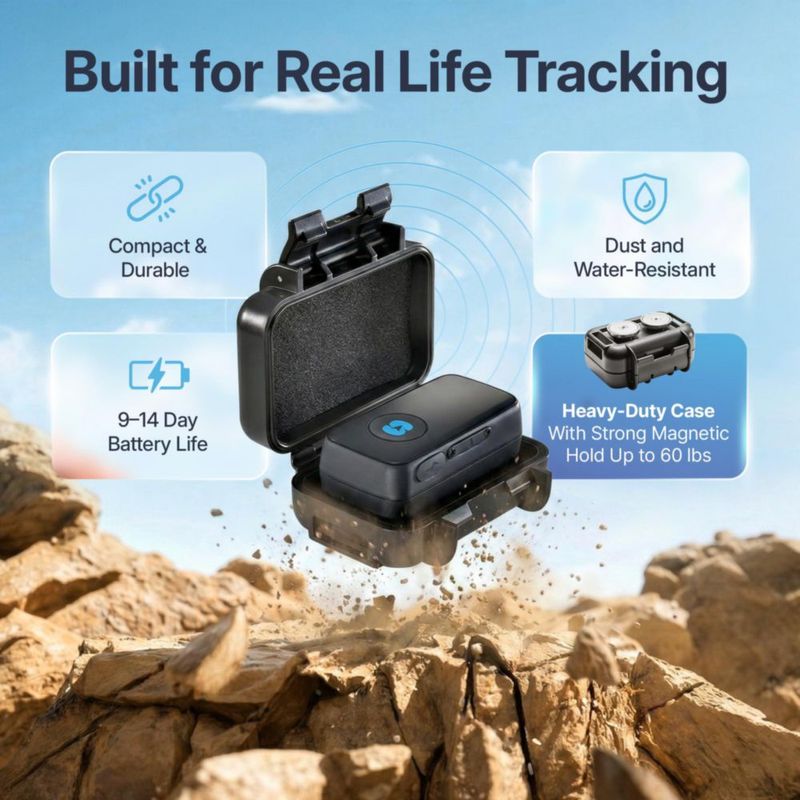 Rastreador GPS Spy Tec Atlas Impermeable con Batería de 14 Días y Fijación Magnética