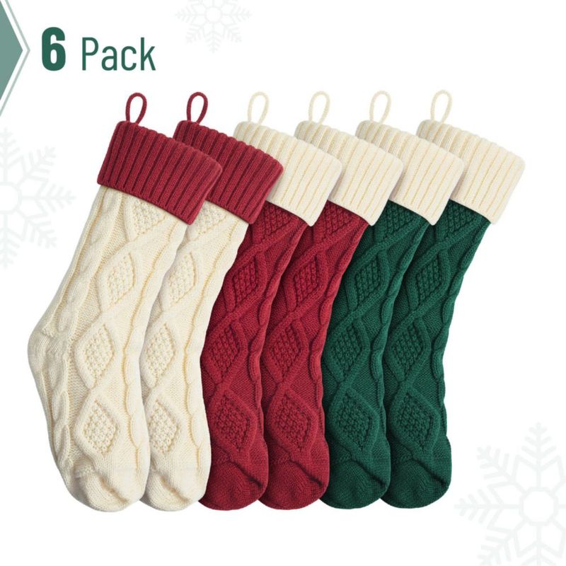 Calcetines navideños Mr. Pen paquete de 6 46 cm tejido trenzado