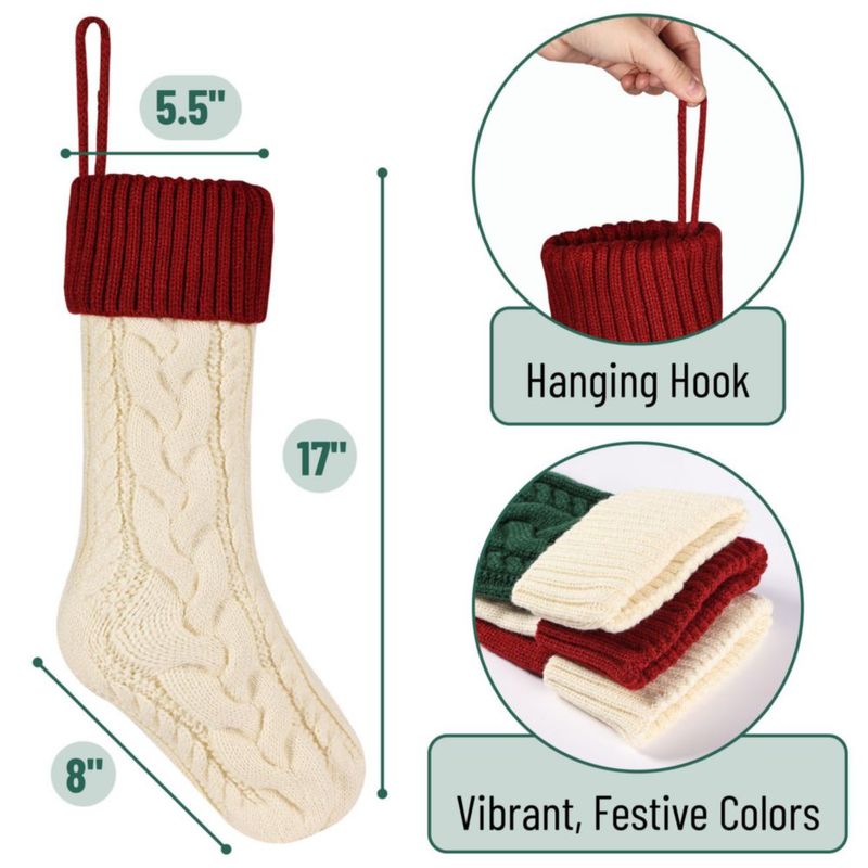 Calcetines navideños Mr. Pen paquete de 6 46 cm tejido trenzado