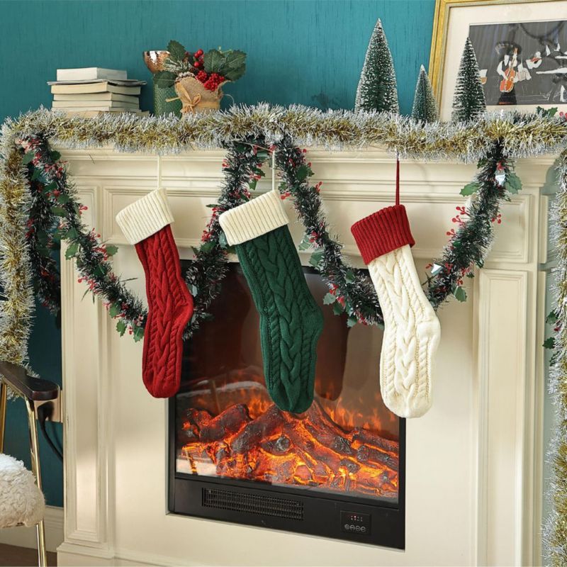 Calcetines navideños Mr. Pen paquete de 6 46 cm tejido trenzado