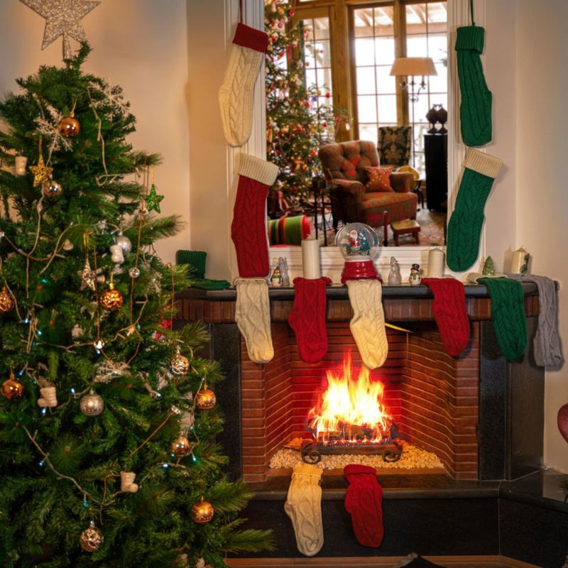 Calcetines navideños Mr. Pen paquete de 6 46 cm tejido trenzado