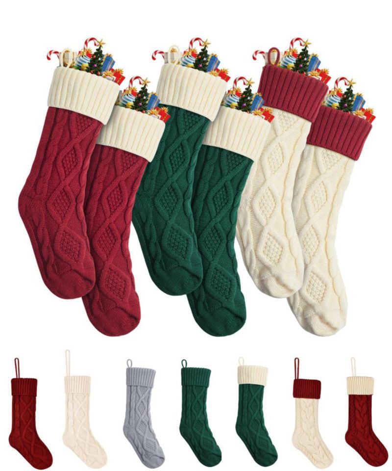 Calcetines navideños Mr. Pen paquete de 6 46 cm tejido trenzado