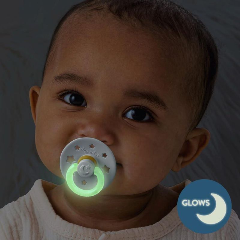 Chupete Itzy Ritzy 0–6 meses pack de 2 que brillan en la oscuridad