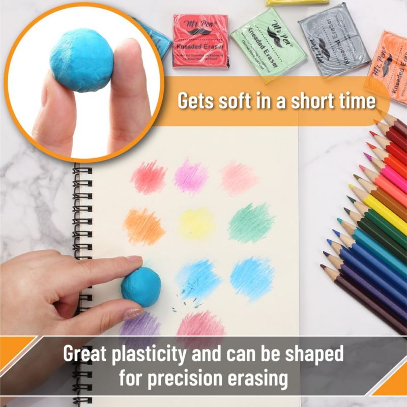 Goma de borrar Mr. Pen 35 cm Pack de 18 colores