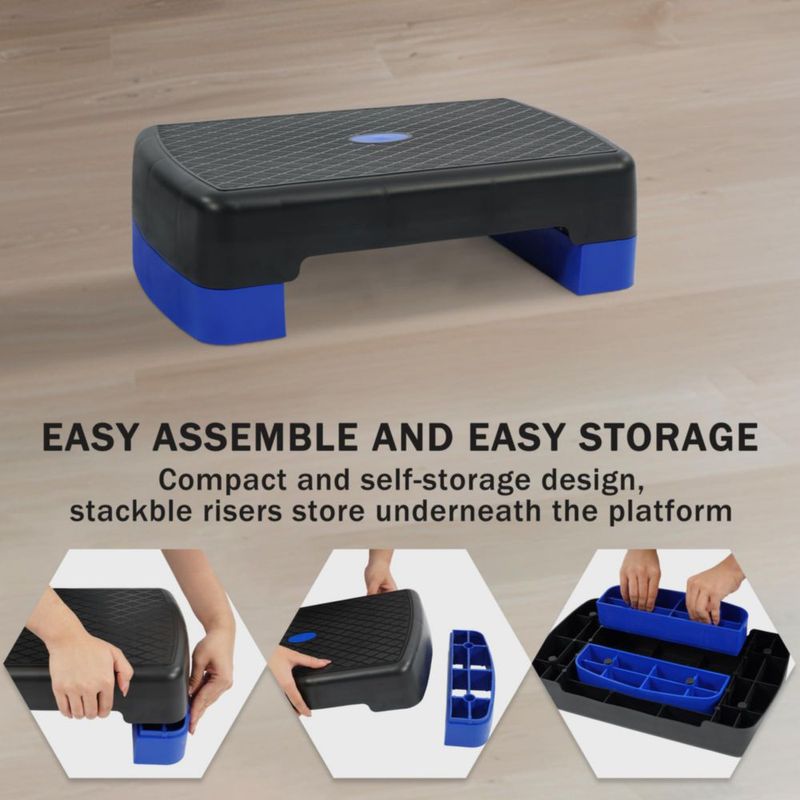 Plataforma de step para entrenamiento Fitvids de 46 cm altura ajustable