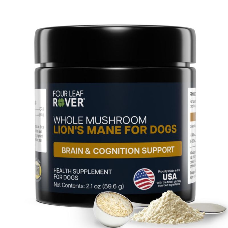 Suplemento Four Leaf Rover Lion's Mane para el cerebro de perros