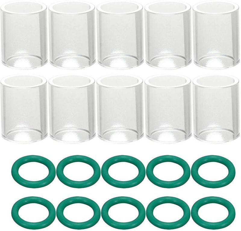 Copas de Vidrio TIG RIVERWELD 16 mm 10 uds Cuarzo Transparente